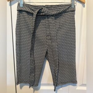 WRV Wave Riding Vehicles HighWaisted Tie Waist Black & White Print Fitted Shorts